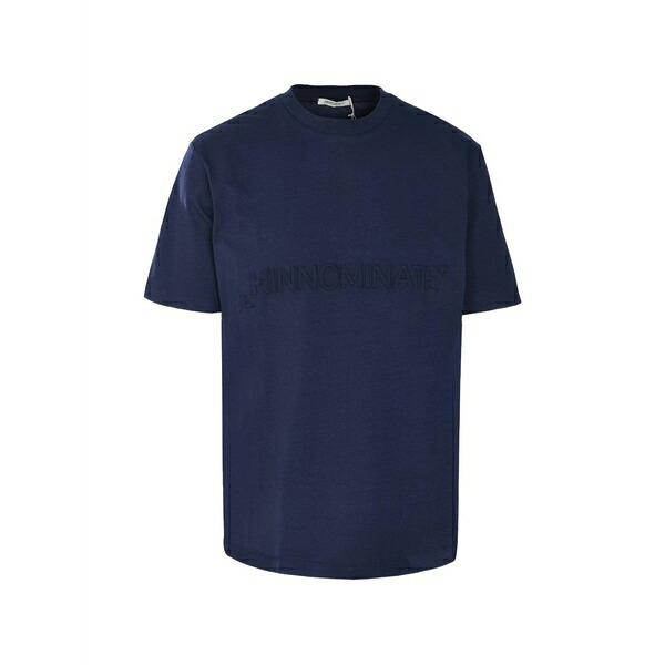 ヒノミネイト メンズ プルオーバー トップス Embossed-logo t-shirt Blue