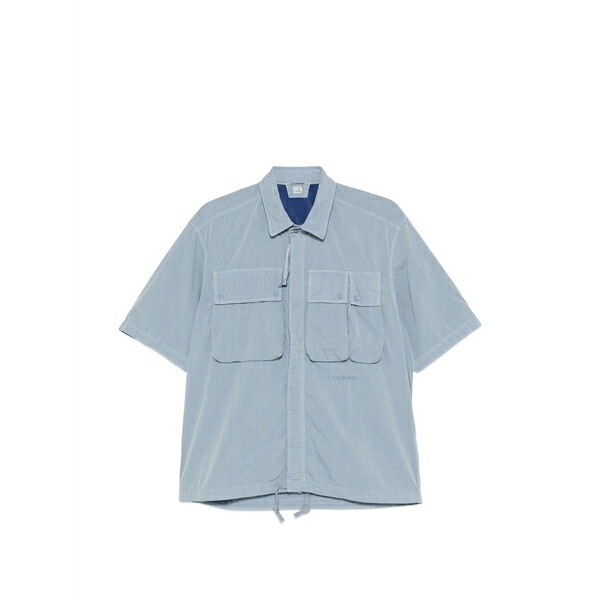 シーピーカンパニー メンズ ティーシャツ トップス Multi-pocket short-sleeve shirt Blue