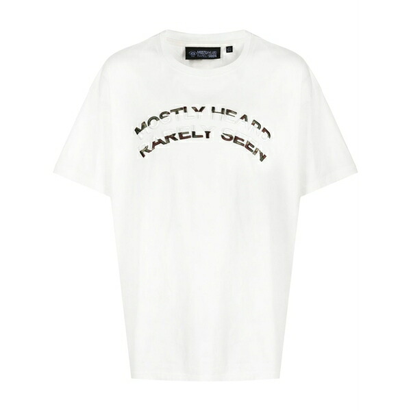 ミストリーハードレアリシーン メンズ プルオーバー トップス Logo-embossed crew-neck t-shirt  White