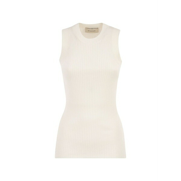 運動競技マックス レディース カットソー トップス Tione ribbed top Neutrals