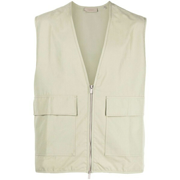 エフオージーエッセンシャルズ メンズ 上衣＆上衣 アウター V-neck zipped gilet  Green