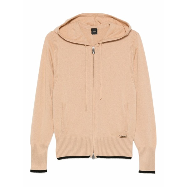 ピンコ レディース 編み物\u0026ティーシャツ アウター Zip-up knitted hoodie Neutrals