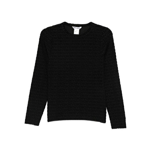 ダナ キャラン ニューヨーク州 レディース ティーシャツ トップス Logo-jacquard t-shirt Black
