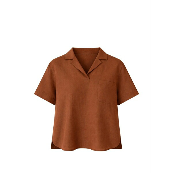グランサッソ レディース プルオーバー トップス Collar t-shirt Brown
