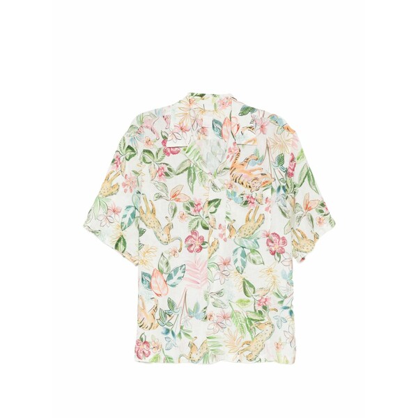 １２０％リノ メンズ ティーシャツ トップス Floral-print shirt Neutrals