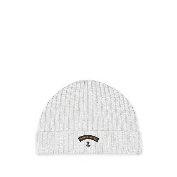 ポールアンドシャーク メンズ かぶり笠 佩び物 Ribbed beanie hat Grey