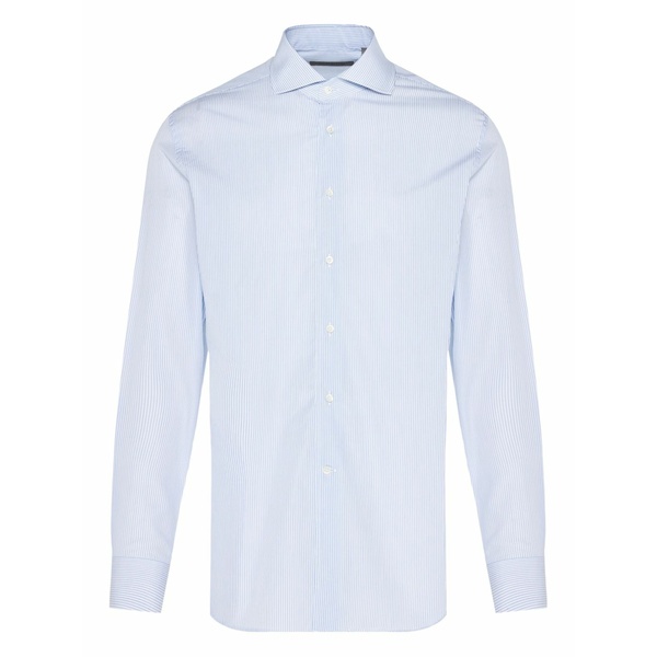 コルネリアーニ メンズ プルオーバー トップス Pinstripe long-sleeved shirt Blue