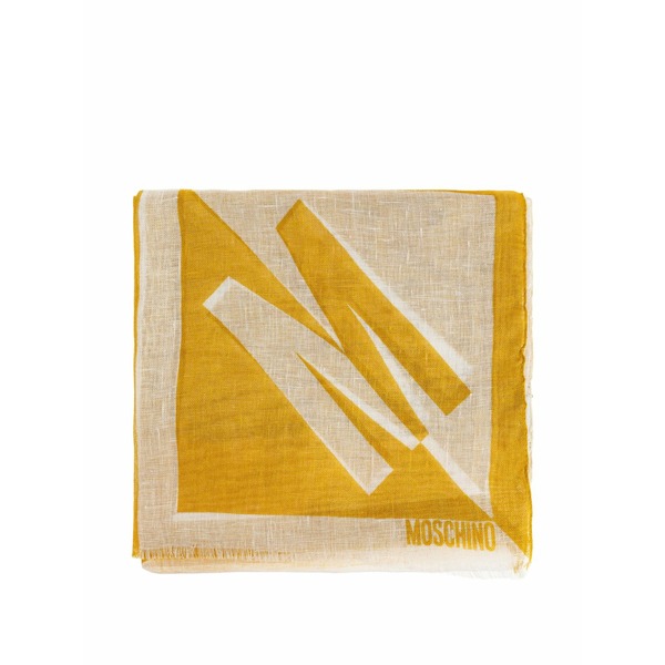モスキーノ メンズ 消音装置・袈裟・えり巻き 佩び物 Frindged-edge scarf Yellow