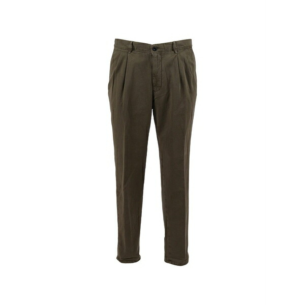 インコテックス メンズ デニムパンツ ボトムス Pleated-front tapered trousers Green｜asty