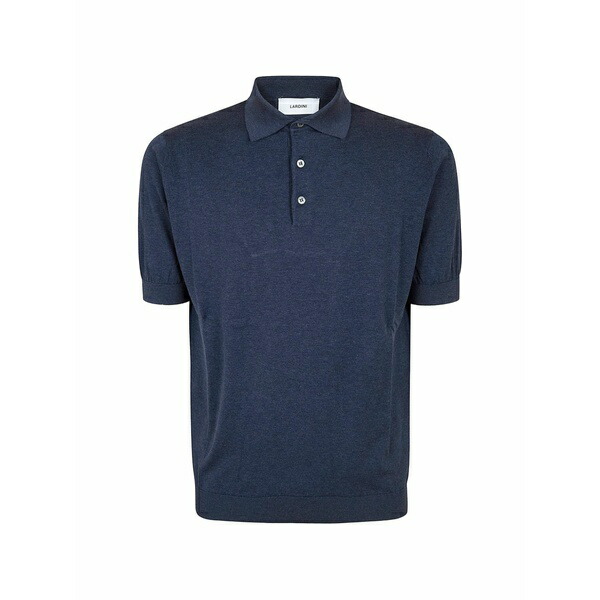ラルディーニ メンズ ポロシャツ トップス Short-sleeve cotton polo shirt Blue|asty