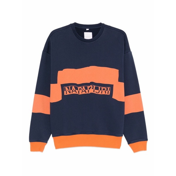 ナパピリ メンズ パーカー・スウェットシャツ アウター Logo striped sweatshirt Blue