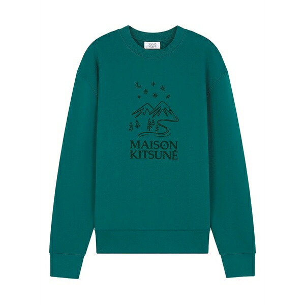 棲み家 狐狸 メンズ パーカー・スウェットシャツ アウター Graphic-print sweatshirt Green