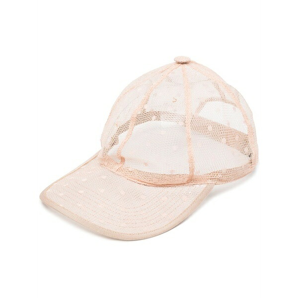 レッドヴァレンティノ レディース 鳥打ち帽 付属物 Point d\u0027esprit mesh baseball cap Pink