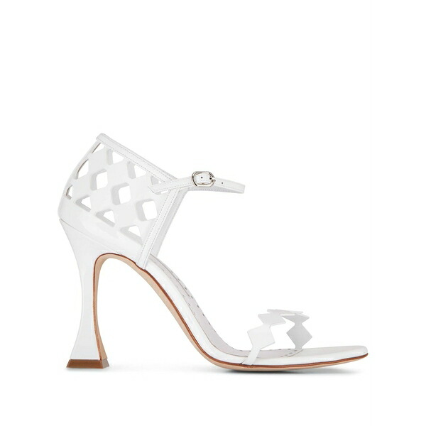マノロブラニク レディース サンダル シューズ Cut out leather sandals White｜asty