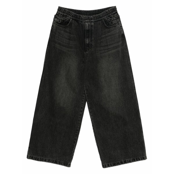 ジュン・ジー メンズ ジーンズズボン下 ボトムス Elastic-waistband jeans Black