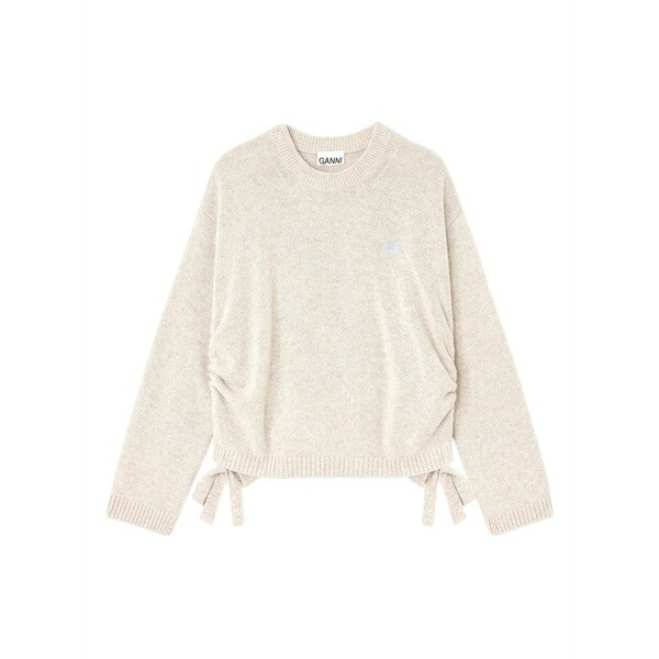 ガニー レディース 編み物\u0026ティーシャツ アウター Drawstring sweater Neutrals