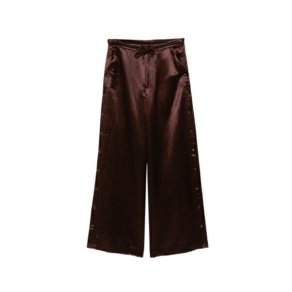 シンシアローレイ レディース 心地よいズボン下 ボトムス Press-stud wide-leg trousers Brown