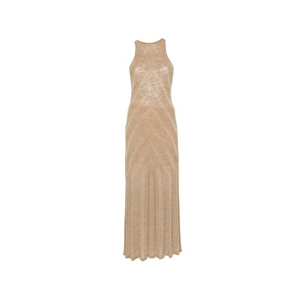 ツイン仕掛ける レディース 衣装 トップス Perforated-design maxi dress Gold