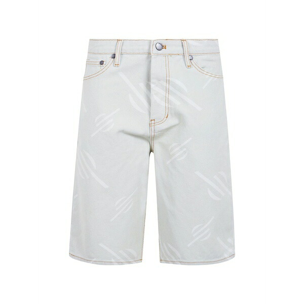 デイリー・調査報告 レディース 心地好いズボン下 ボトムス Logo-print contrast-stitch shorts Blue