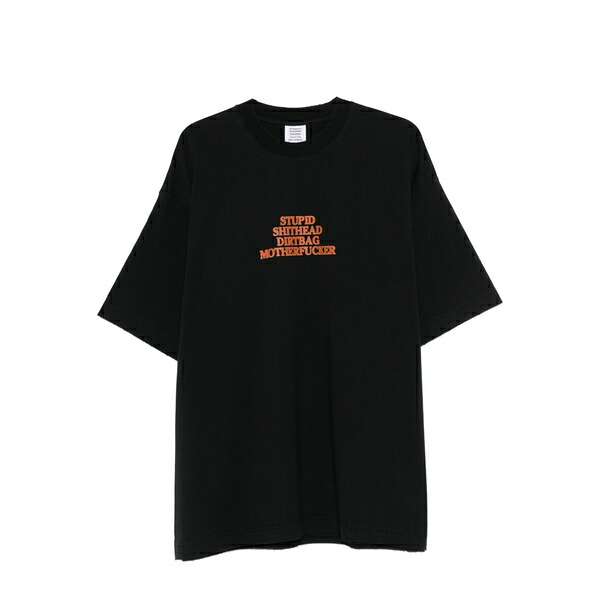 ヴェトモン メンズ ティーシャツ トップス Text-print t-shirt Black