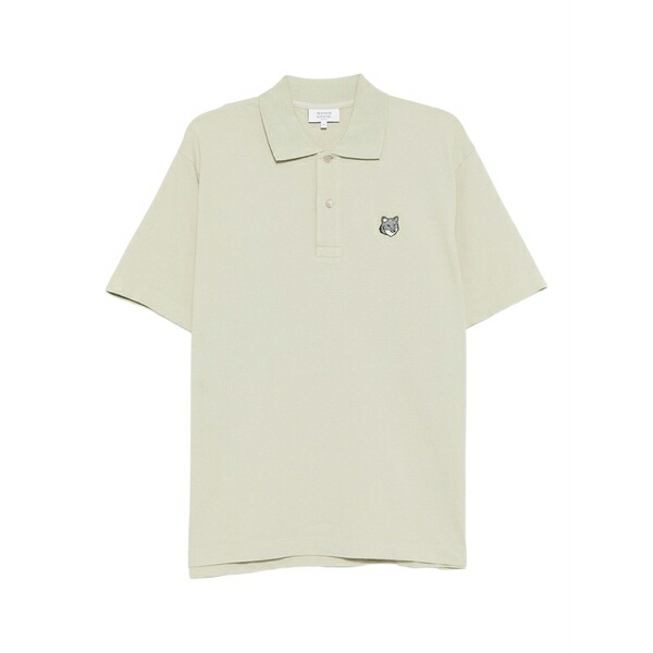 棲み家 狐狸 メンズ スポーツシャツ トップス Fox head logo  polo shirt Green