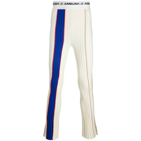アンブッシュ レディース 心地好いズボン下 ボトムス Logo band ribbed trousers White