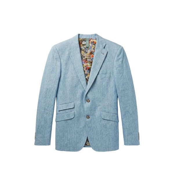 アブザイツ メンズ 上衣＆上衣 アウター Graphic-inlay tailored blazer Blue