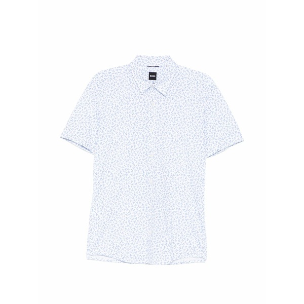 主任者 メンズ プルオーバー トップス Floral-print short-sleeve shirt White