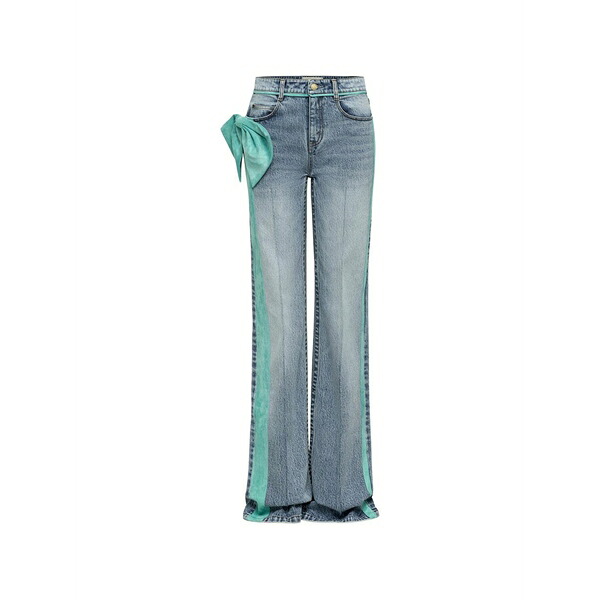 ヘレシー レディース デニムパンツ ボトムス Bow-embellishment jeans Blue|asty