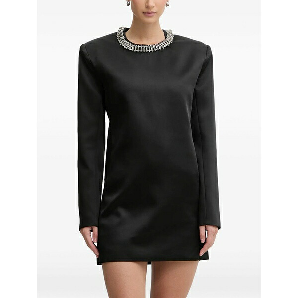 赤ちょうちん一点 レディース 衣裳 トップス Embellished mini dress Black