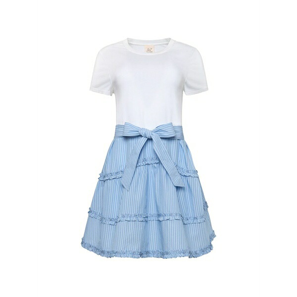 サンクアセプト レディース 衣裳 トップス Kasen jessie-stripe ruffled dress White