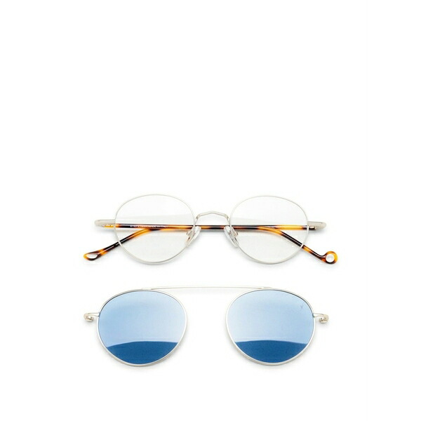 目玉ぺタイザー メンズ サングラス・アイウェア 付属物 Chatham clip-on round-frame glasses Silver