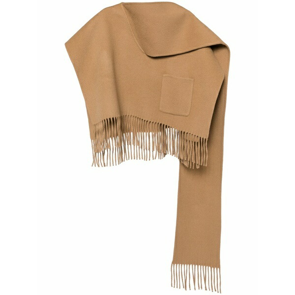 ゴエンジェイ レディース 厚地の外套 アウター Fringed muffler poncho Neutrals