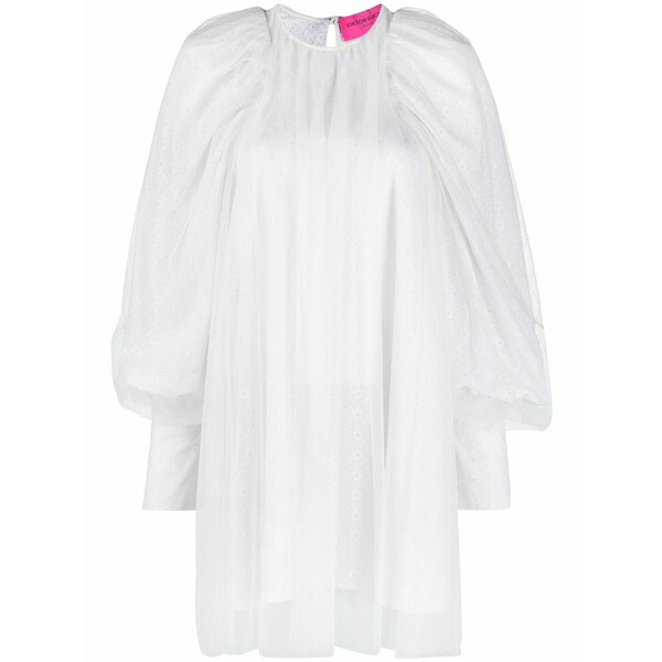 ビクターアンドロルフ レディース 衣裳 トップス Broderie-anglaise puff-sleeves dress White