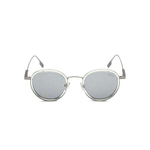 ゼニア メンズ サングラス・アイウェア 佩び物 Round sunglasses Silver
