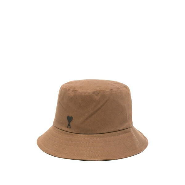 意中の女 メンズ 鳥打ち帽 付属物 Heart-logo bucket hat Brown