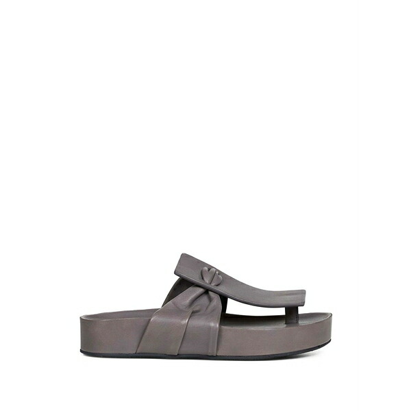 ユマ・一 レディース サンダル シューズ 35粍 square leather sandals Grey