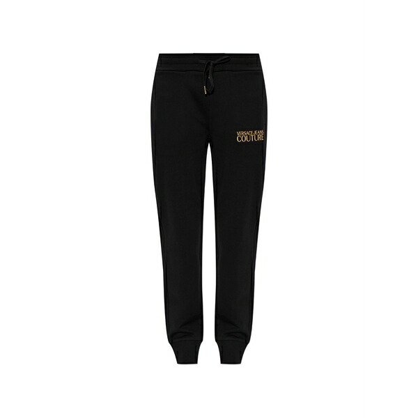 呼びりん探し回る レディース 心地好いズボン下 ボトムス Logo-embroidered track pants Black