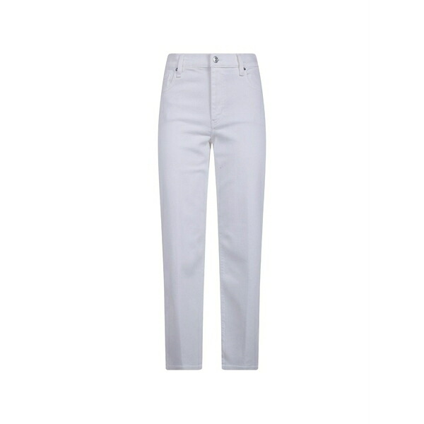 一こま レディース ジーンズズボン下 ボトムス The mellow wide-leg jeans White