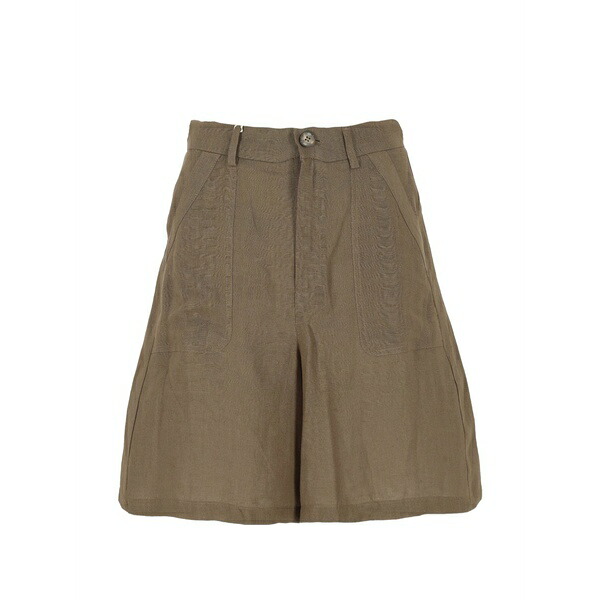 マレーラ レディース 心地好いズボン下 ボトムス High-waisted patch-pocket shorts Brown