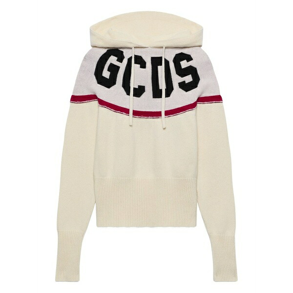 ジーシーディーエス レディース 編み物\u0026プルオーバー アウター Logo hooded jumpers Neutrals