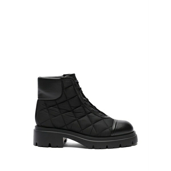 スチュアート ワイツマン レディース ブーツ シューズ Quilted lace-up boots Black|asty