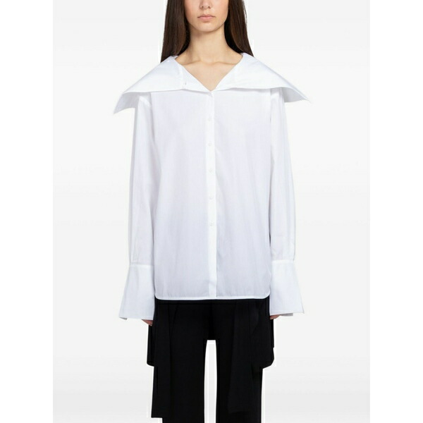 ボーフィー レディース プルオーバー トップス Romi wide-collar blouse White