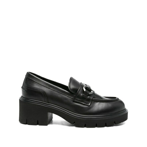 ネロ ジャルディーニ レディース スリッポン・ローファー シューズ 50mm chain-detail loafers Black|asty
