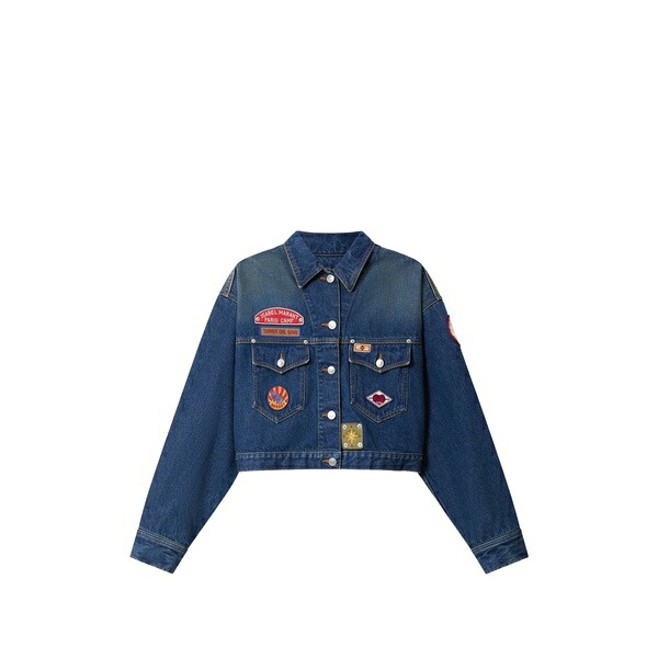 イザ呼びりん マラン レディース 上衣＆上衣 アウター Demia embroidered-patches denim jacket Blue