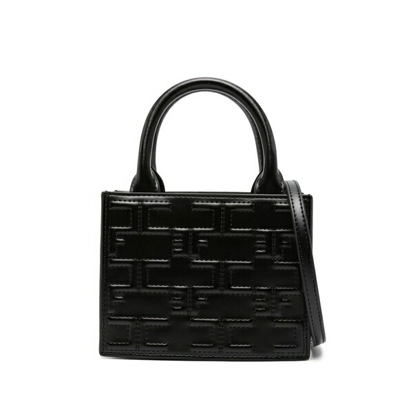 エリザベスフランキ レディース トートバッグ 御徒面子 Mini monogram tote bag Black