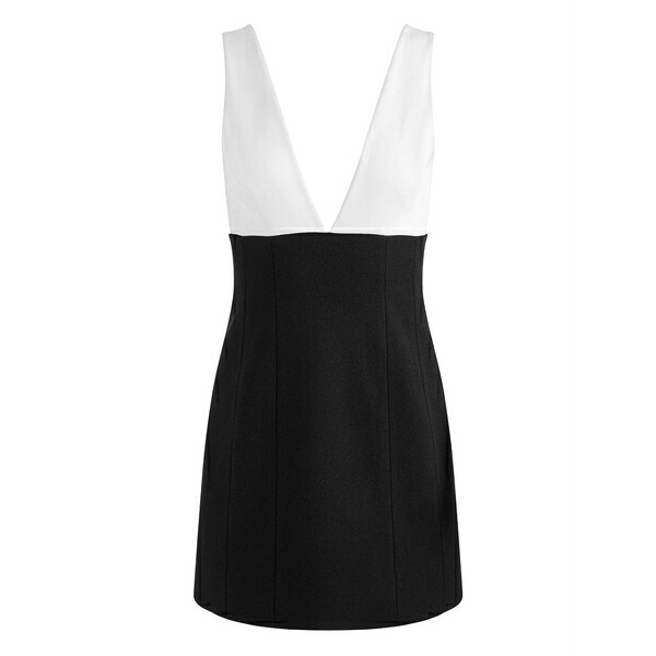 アリス アンド オリビア レディース 衣裳 トップス Mandy plunge-neck mini dress Black
