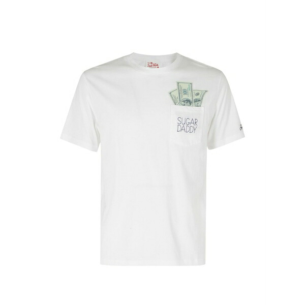 エムシーツーセイントバース メンズ プルオーバー トップス Austin embroidered-pocket t-shirt White
