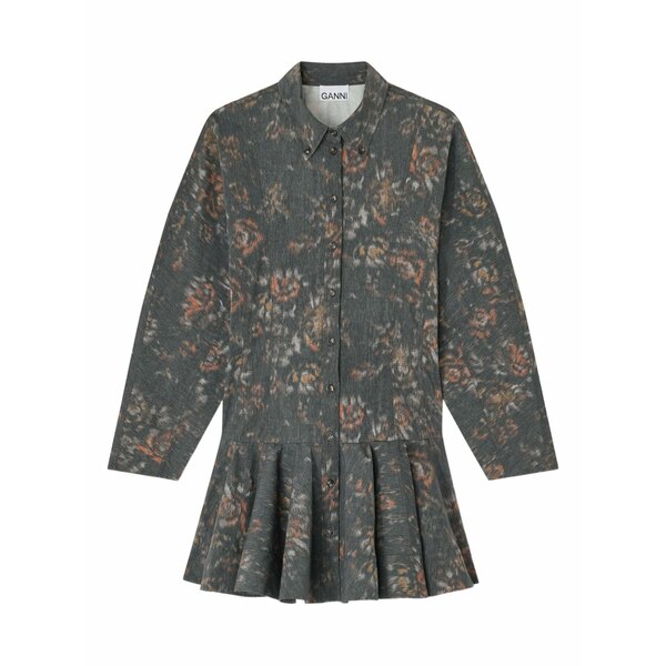 ガニー レディース 衣裳 トップス Printed buttoned dress Grey