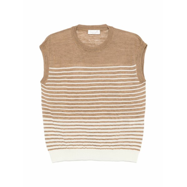 ロベルトコリーナ レディース 編み物\u0026プルオーバー アウター Striped sleeveless sweater Neutrals
